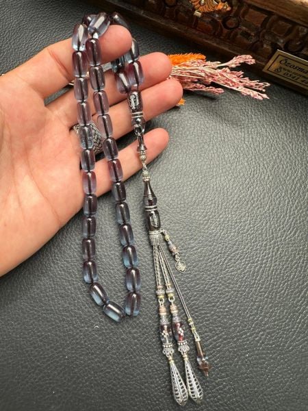 Kapsül Model Gümüş Dizayn Ateşi Sıkma Kehribar Tesbih