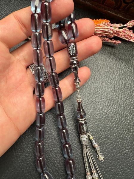 Kapsül Model Gümüş Dizayn Ateşi Sıkma Kehribar Tesbih