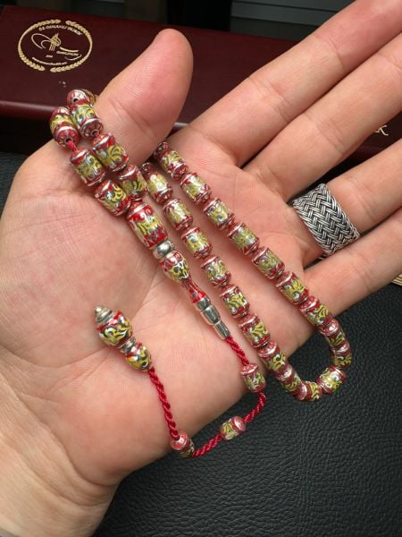 Kapsül Model Gravür İşleme Porselen Mineli Gümüş Tesbih