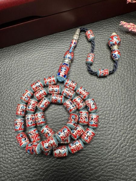 Kapsül Model Gravür İşleme Porselen Mineli Gümüş Tesbih