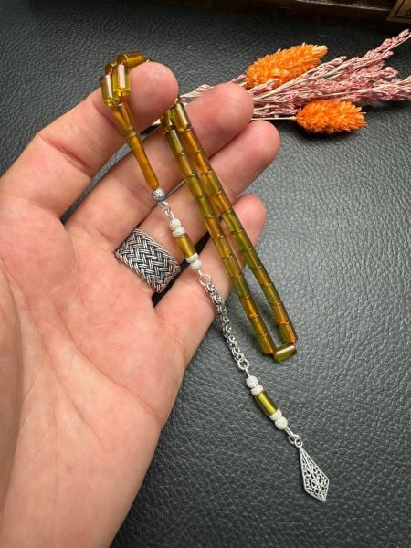 Kesme Model Ateş Kehribar Tesbih