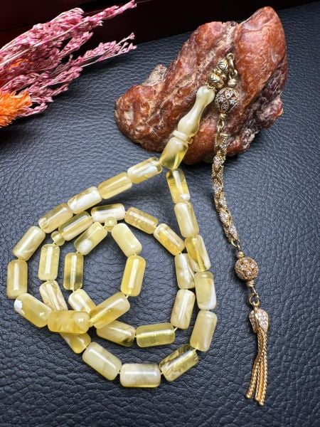 Kapsül Model Damla Kehribar Tesbih