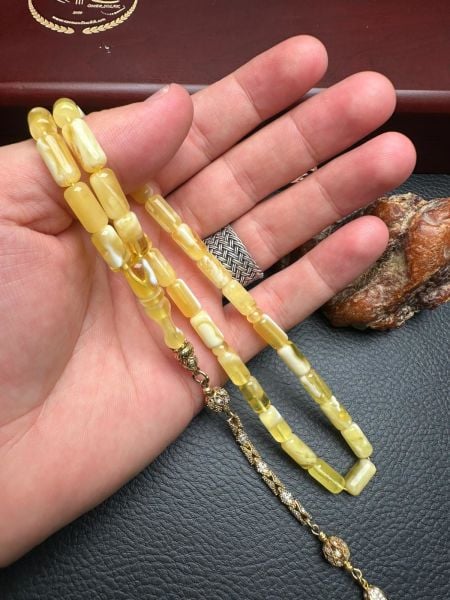 Kapsül Model Damla Kehribar Tesbih