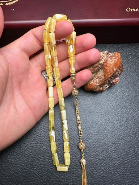 Kapsül Model Damla Kehribar Tesbih