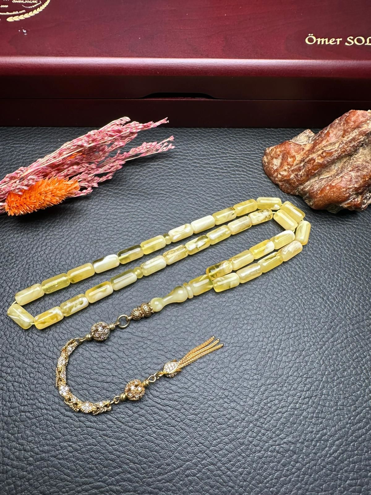 Kapsül Model Damla Kehribar Tesbih