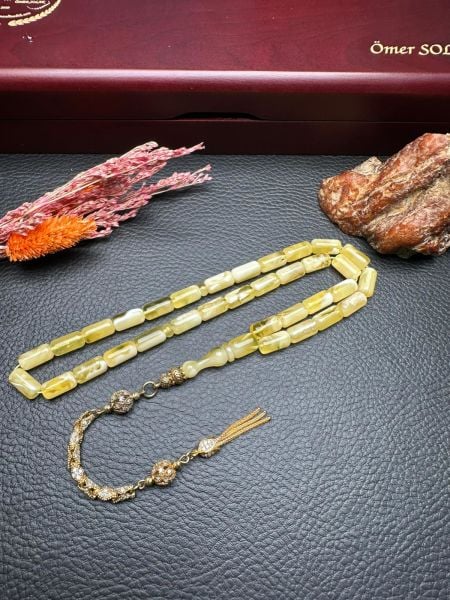 Kapsül Model Damla Kehribar Tesbih