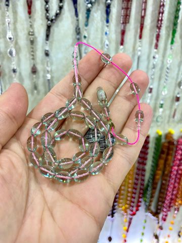 Beyzi Model Şeffaf Renk Zar Kehribar Tesbih