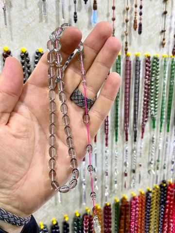 Beyzi Model Şeffaf Renk Zar Kehribar Tesbih