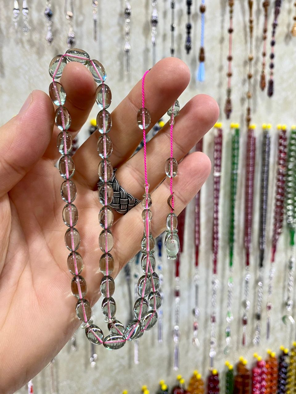 Beyzi Model Şeffaf Renk Zar Kehribar Tesbih