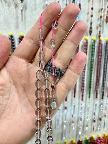 Beyzi Model Şeffaf Renk Zar Kehribar Tesbih