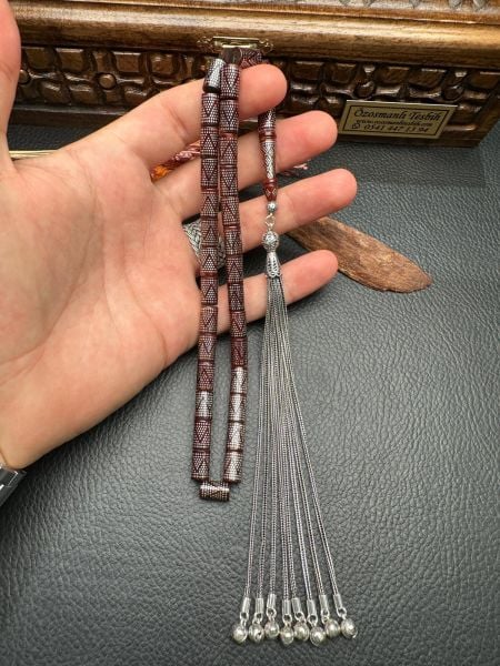 Kesme Model Gümüş Çakımlı Kuka Tesbih