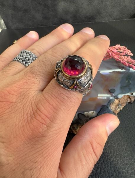 Zores Özel Seri Yakut Taşlı Gümüş Yüzük