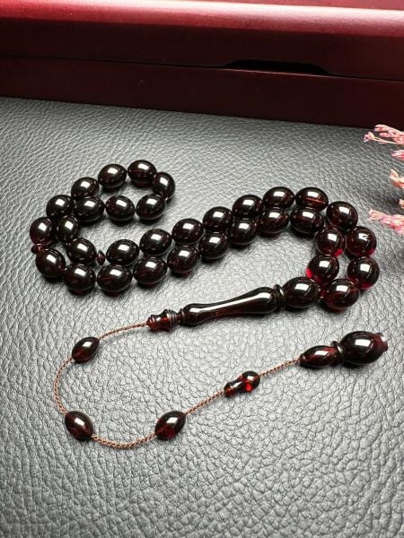 Osmanlı Tirbüşon Obje Sıkma Kehribar Tesbih