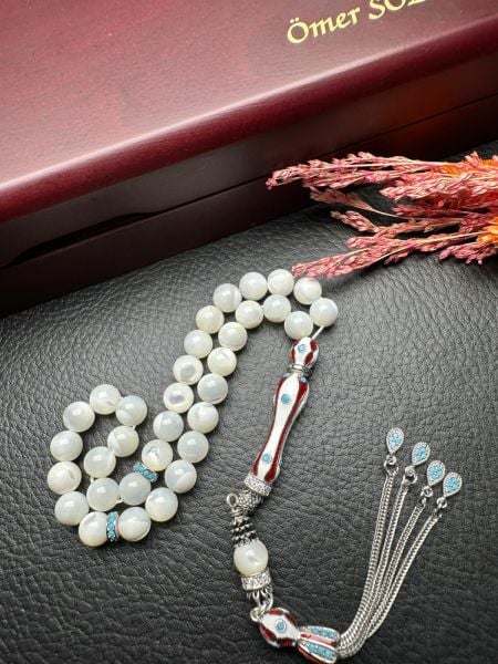 Küre Model Sedef Doğal Taş Tesbih