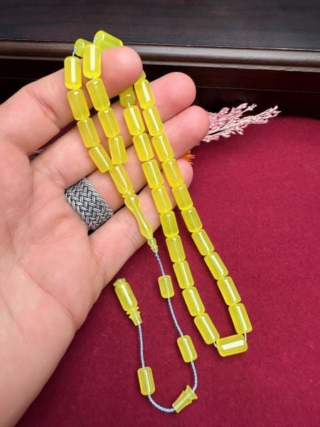 Kapsül Model Neon Sarı Renk Eski Alman Katalin Tesbih