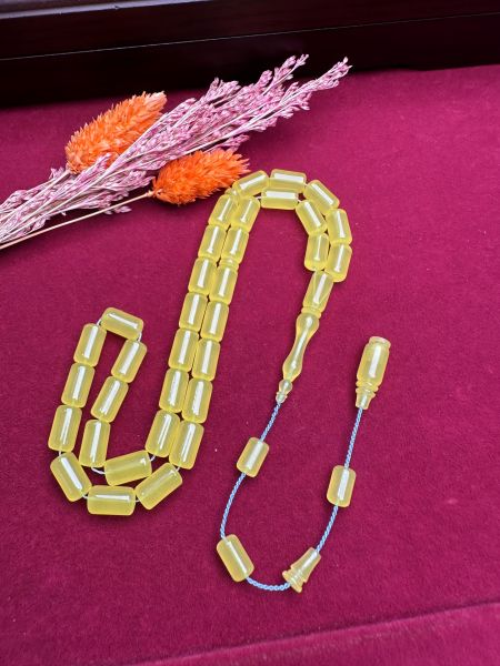 Kapsül Model Neon Sarı Renk Eski Alman Katalin Tesbih