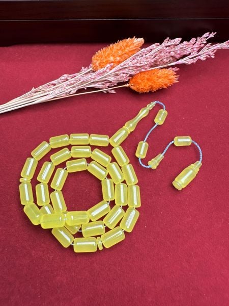 Kapsül Model Neon Sarı Renk Eski Alman Katalin Tesbih