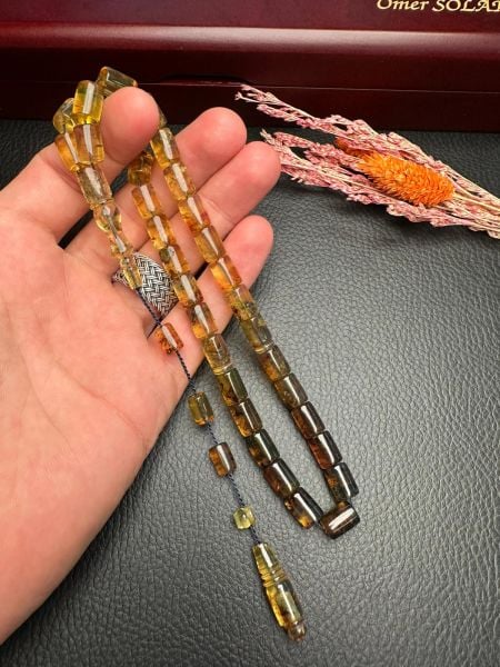 Erdem Bozkurt Usta İşçiliği Tek Kaya  Dominik Damla Kehribar Tesbih