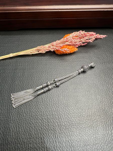 Özel Tasarım Diamond Taşlı Gümüş Püskül