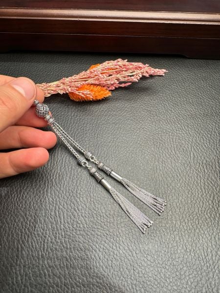 Özel Tasarım Diamond Taşlı Gümüş Püskül