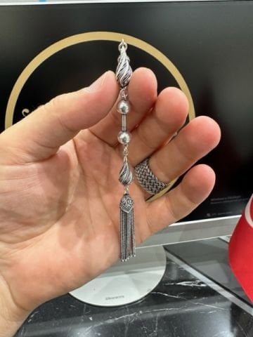 Tekli Sallantılı Model 925 Ayar Gümüş Püskül