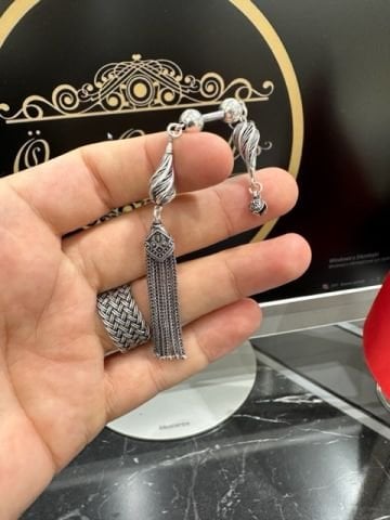 Tekli Sallantılı Model 925 Ayar Gümüş Püskül