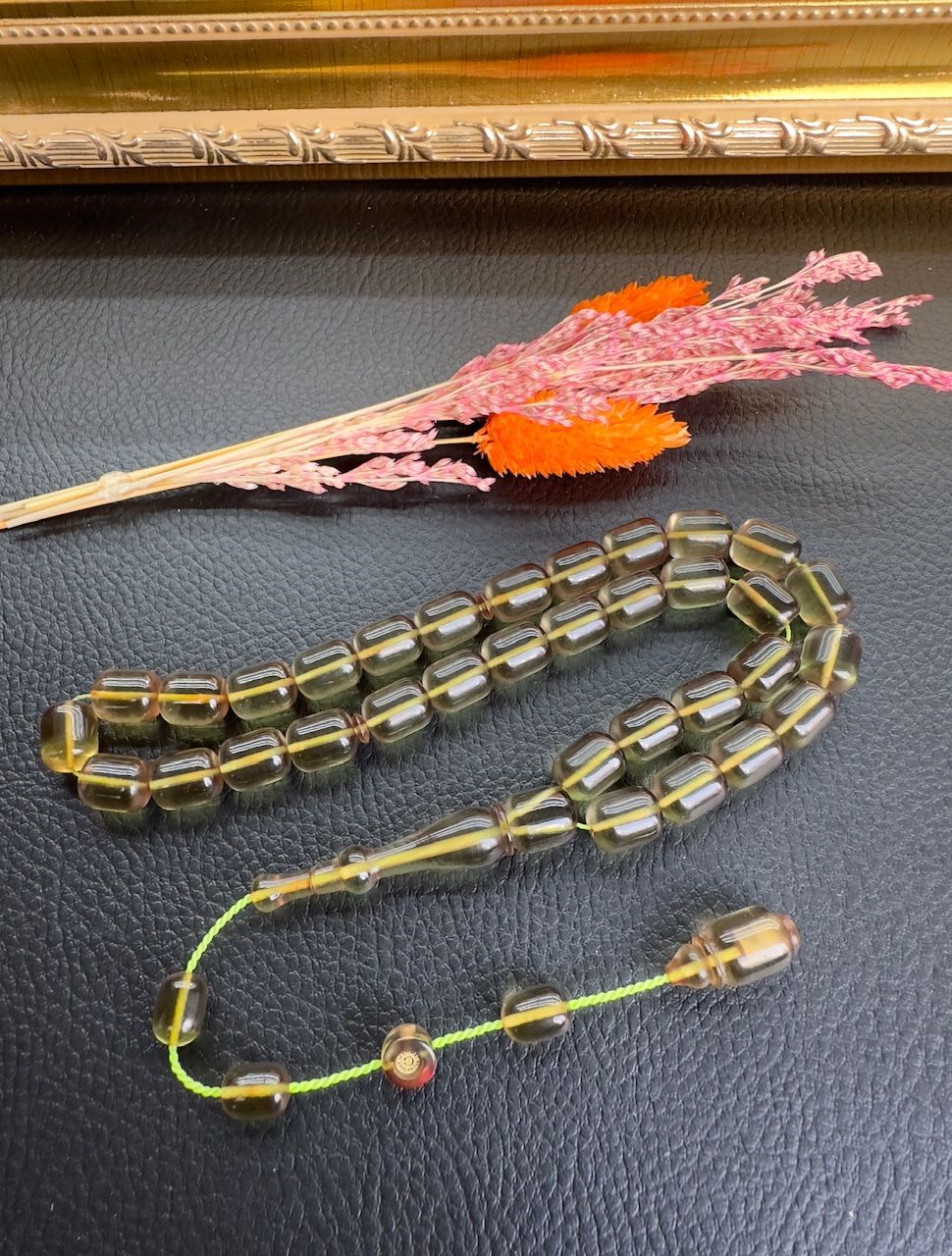 Kapsül Model Yeşil Renk Ateş Kehribar Tesbih