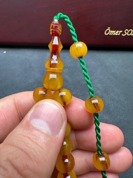Basık Küre Model Eski Osmanlı Sıkma Kehribar Tesbih