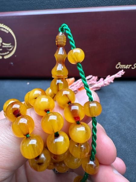 Basık Küre Model Eski Osmanlı Sıkma Kehribar Tesbih