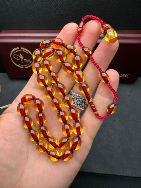 Beyzi Model Eski Osmanlı Ateş Kehribar Tesbih