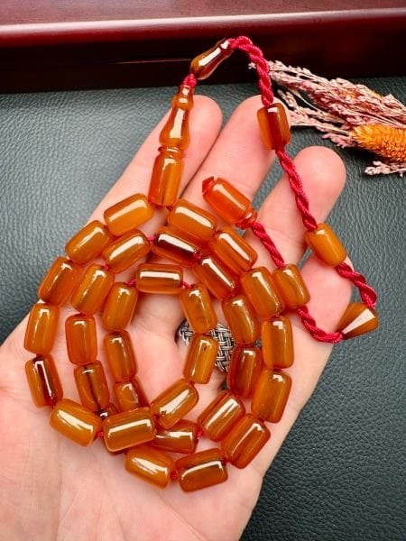 Kapsül Model Tıraşlı Osmanlı Sıkma Kehribar Tesbih