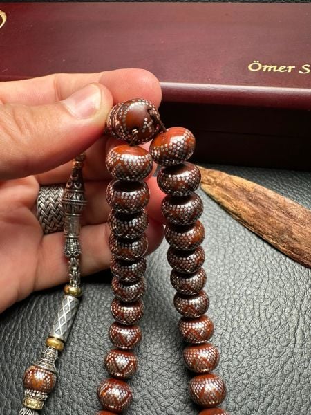 Basık Model Gümüş İşlemeli Kuka Tesbih