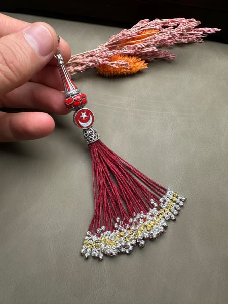 ﻿Özel Tasarım Bordo Renk Osmanlı Saray Püskül