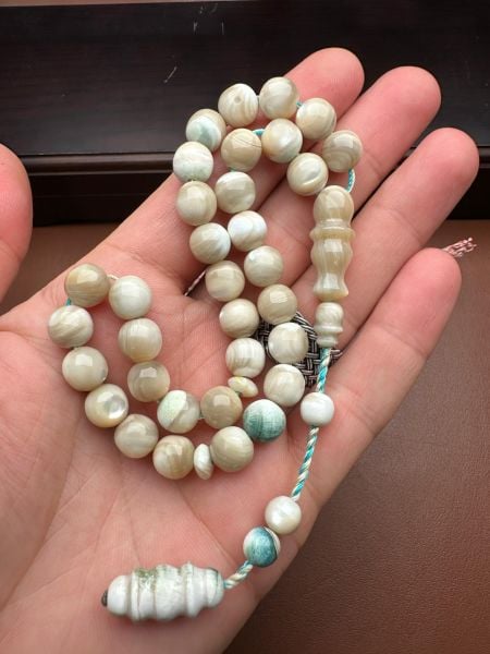 Küre Model Salyangoz Sedef Doğal Taş Tesbih