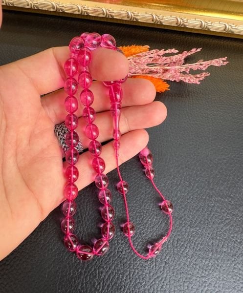 Badem Model Ateş Kehribar Tesbih