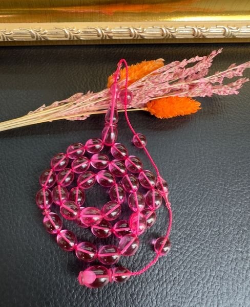 Badem Model Ateş Kehribar Tesbih