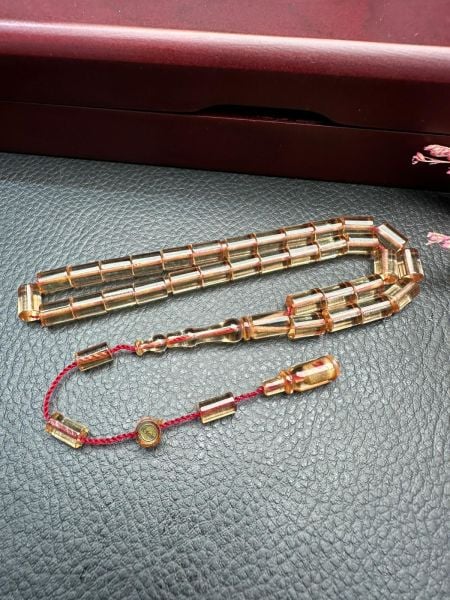 Küçük Boy Kesme  Model  Ateş Kehribar Tesbih