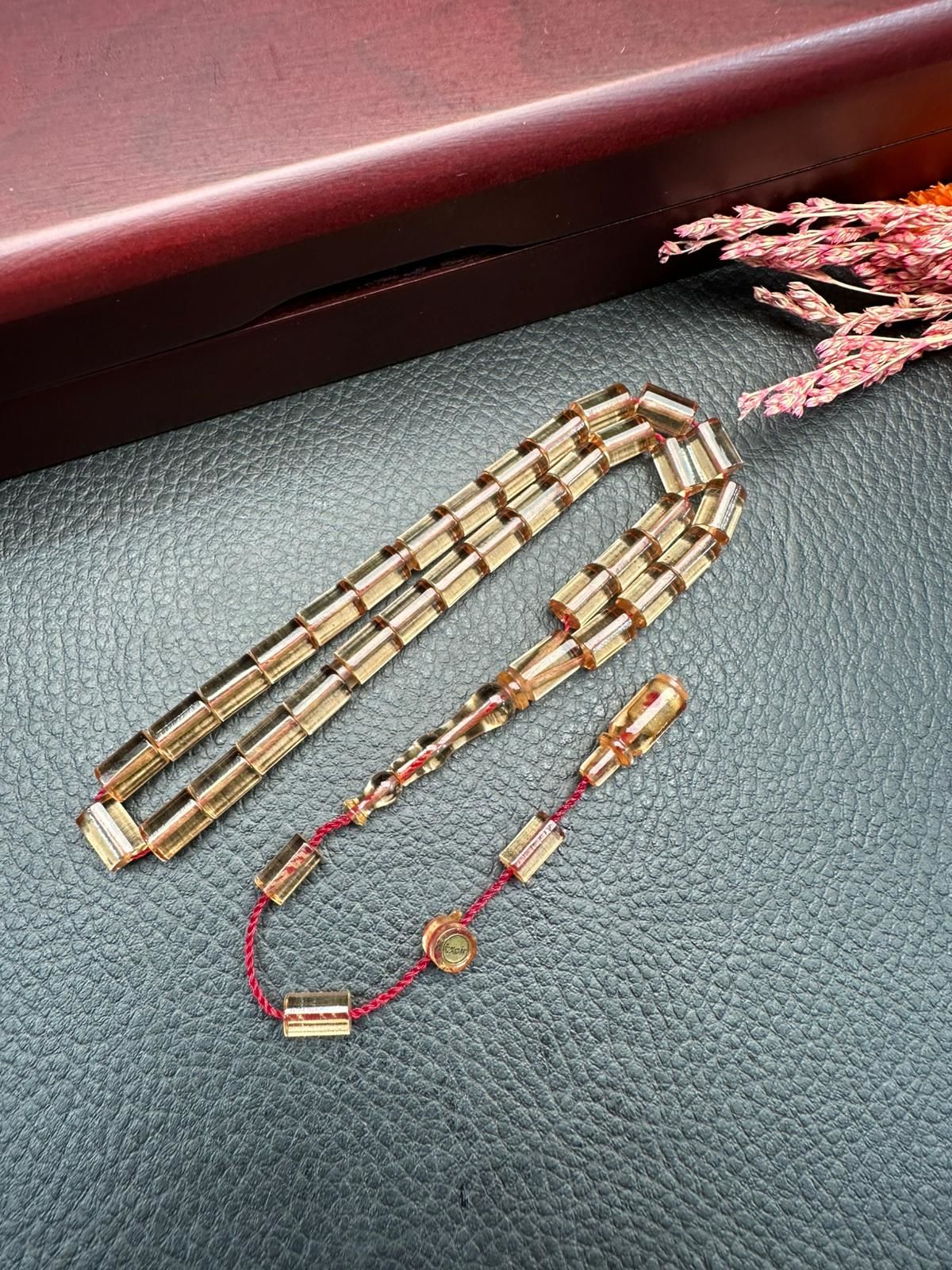 Küçük Boy Kesme  Model  Ateş Kehribar Tesbih