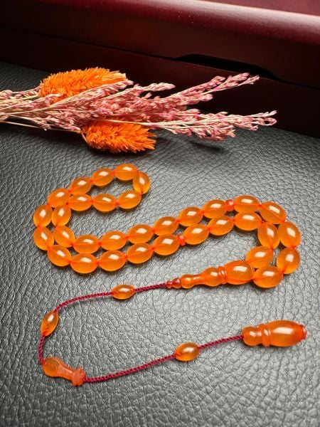 Küçük Boy Beyzi Model Zar Kehribar Tesbih