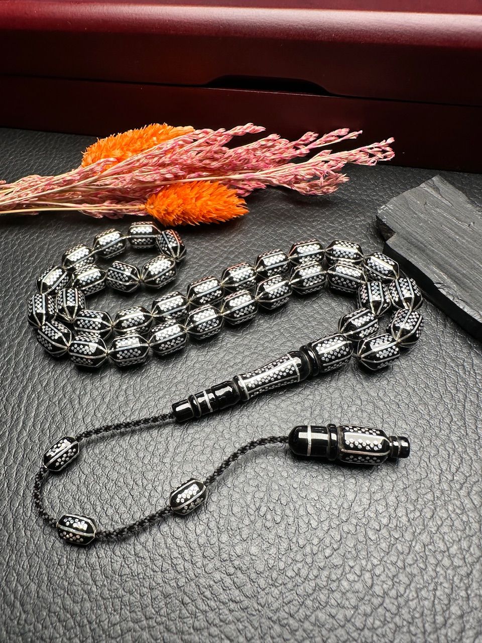 Uçlu Kapsül Model Gümüş Yarma Erzurum Oltu Taşı Tesbih