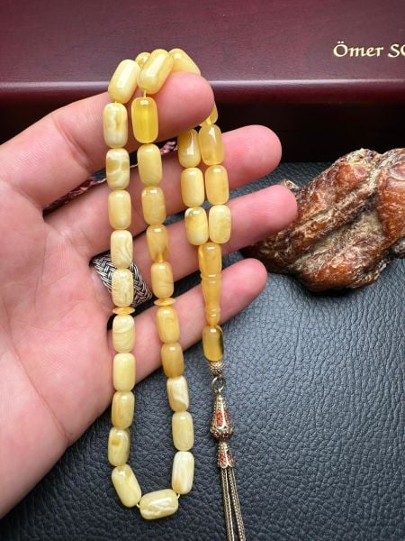 Kapsül Model Damla Kehribar Tesbih