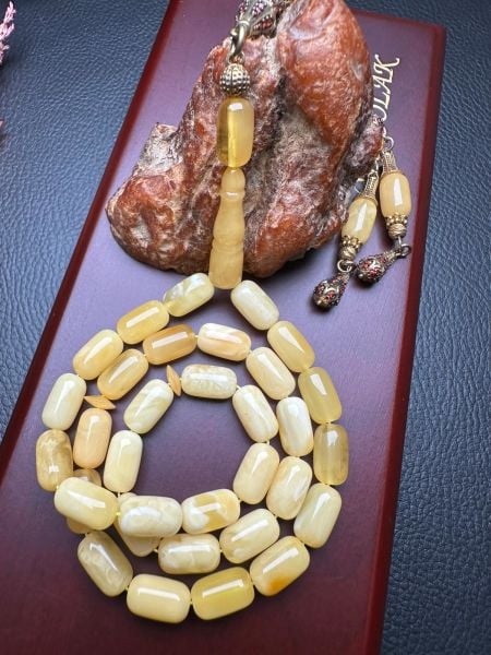 Kapsül Model Damla Kehribar Tesbih