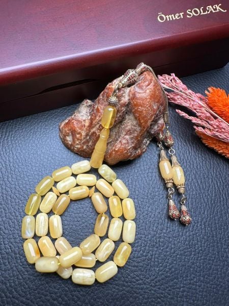 Kapsül Model Damla Kehribar Tesbih