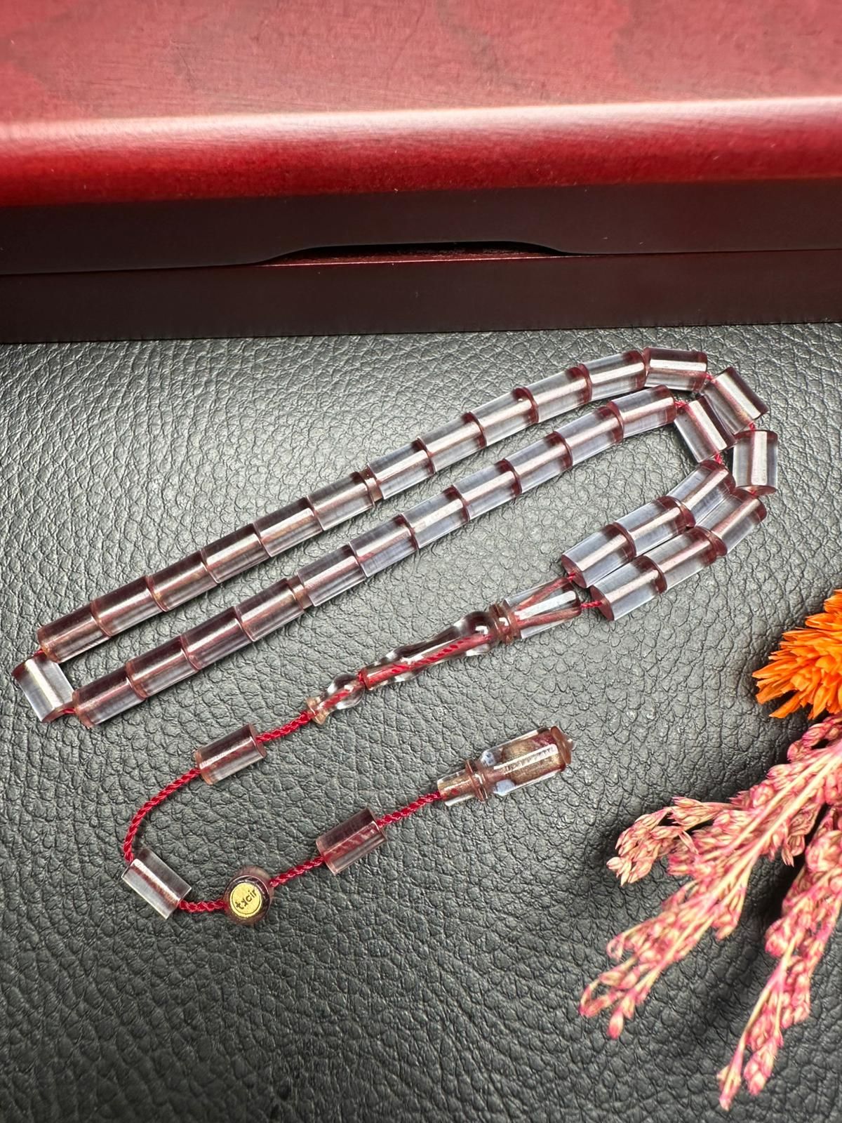 Küçük Boy Kesme  Model  Ateş Kehribar Tesbih