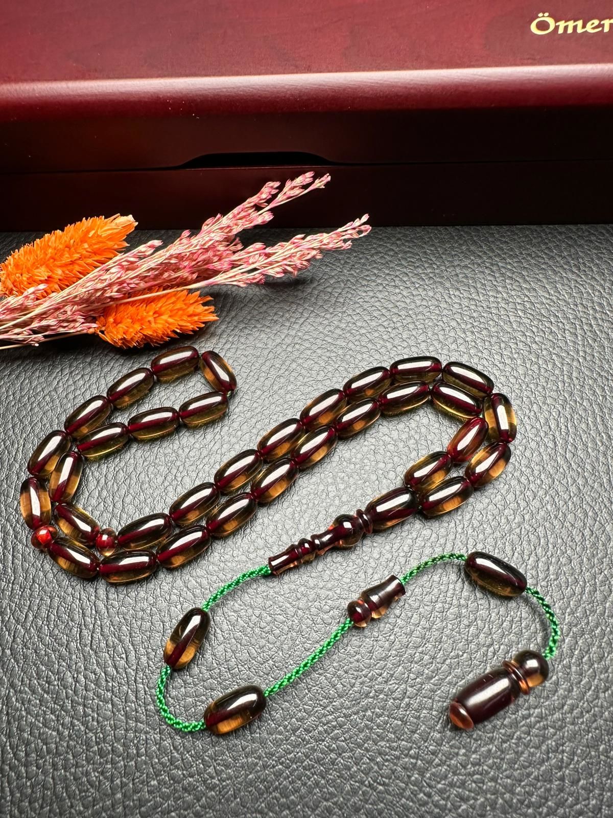 Kapsül Model  Ateş Kehribar Tesbih