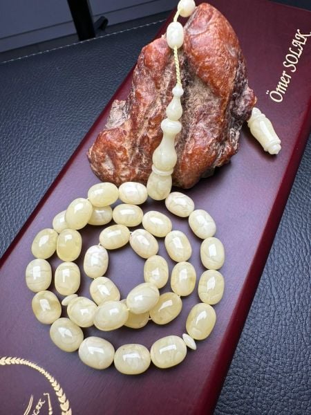 Badem Tek Kaya Model Damla Kehribar Tesbih