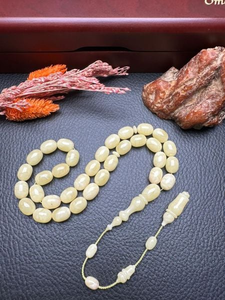 Badem Tek Kaya Model Damla Kehribar Tesbih