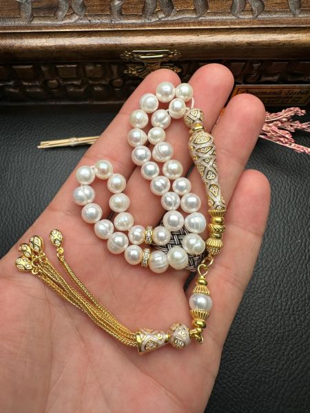 Küre Model Orijnal İnci Doğal Taş Tesbih