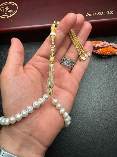 Küre Model Orijnal İnci Doğal Taş Tesbih