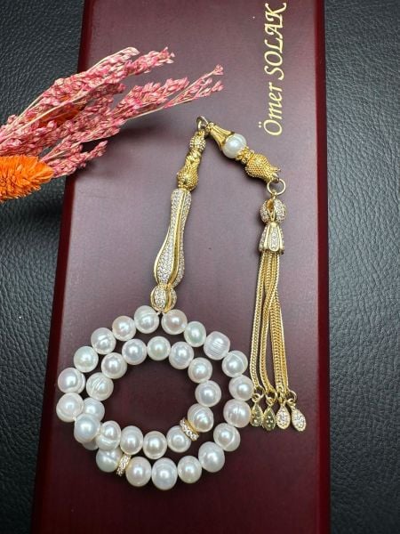 Küre Model Orijnal İnci Doğal Taş Tesbih